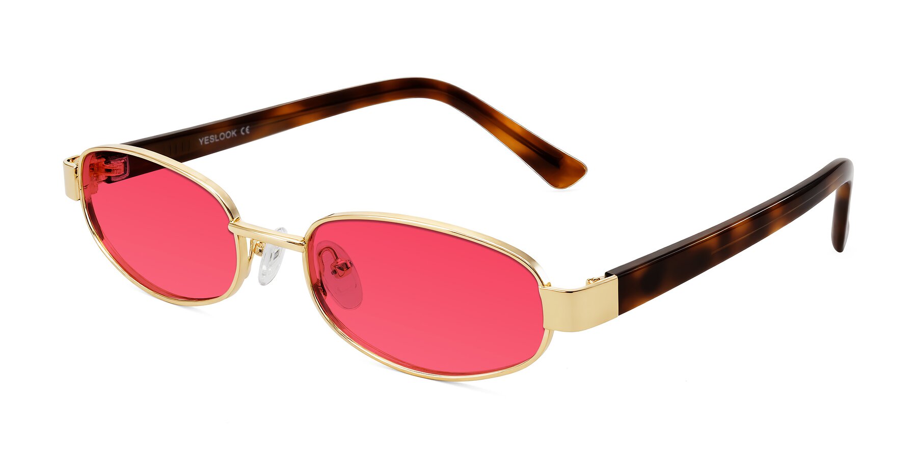 Angle of Selby in Gold with Red Tinted Lenses