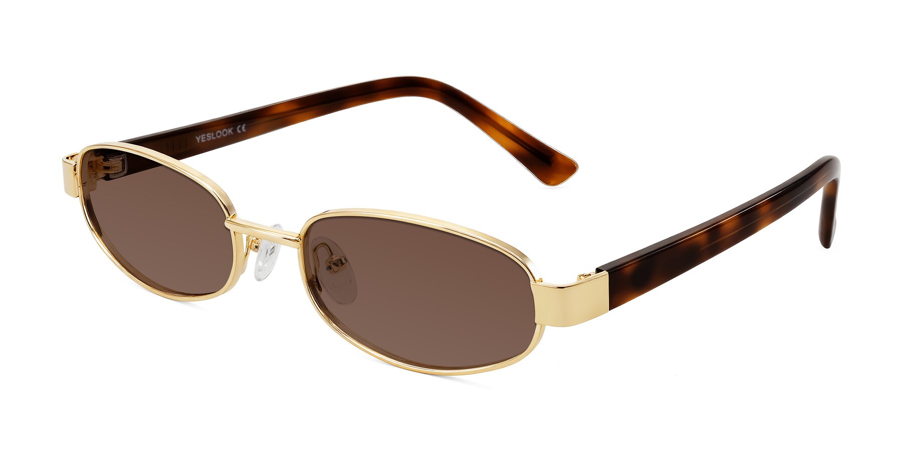 Angle of Selby in Gold with Brown Tinted Lenses