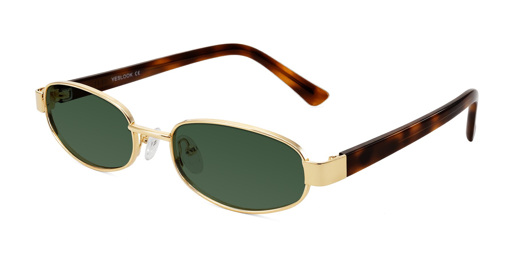 Angle of Selby in Gold with Green Tinted Lenses