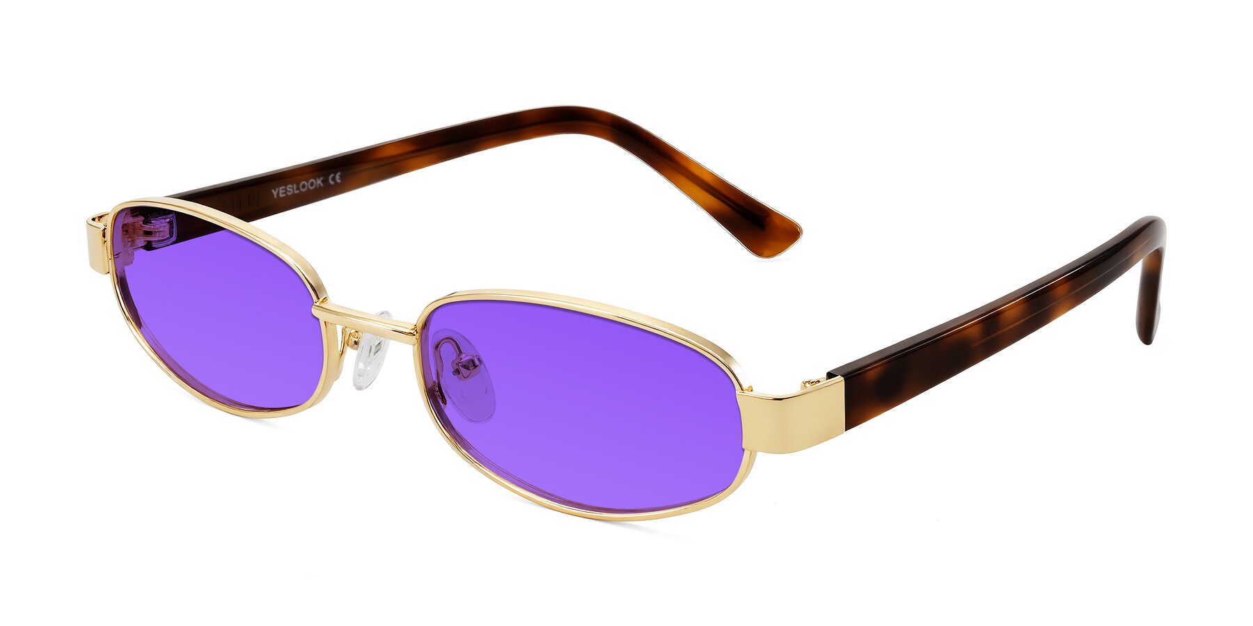 Angle of Selby in Gold with Purple Tinted Lenses