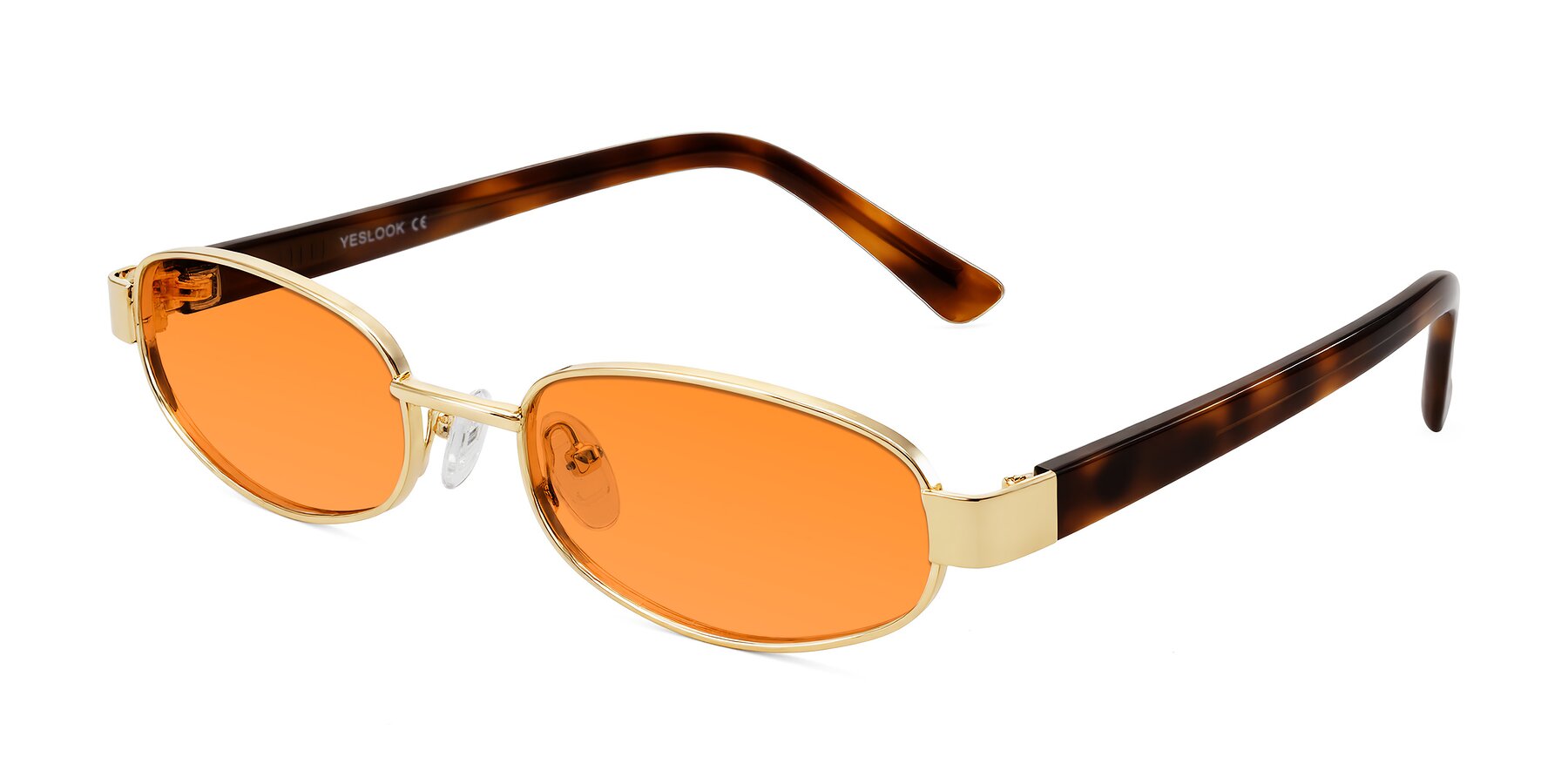 Angle of Selby in Gold with Orange Tinted Lenses