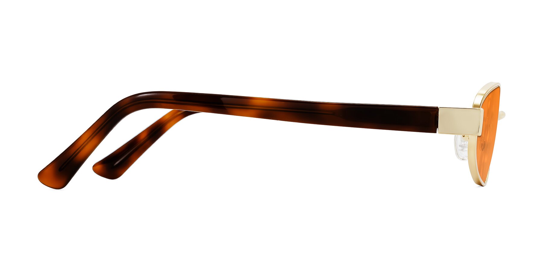 Side of Selby in Gold with Orange Tinted Lenses