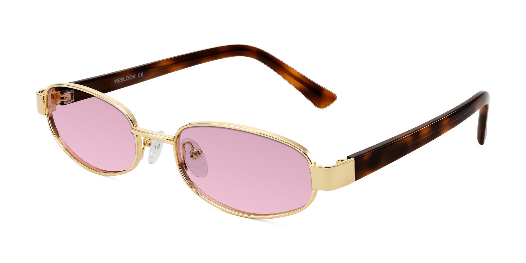 Angle of Selby in Gold with Light Wine Tinted Lenses