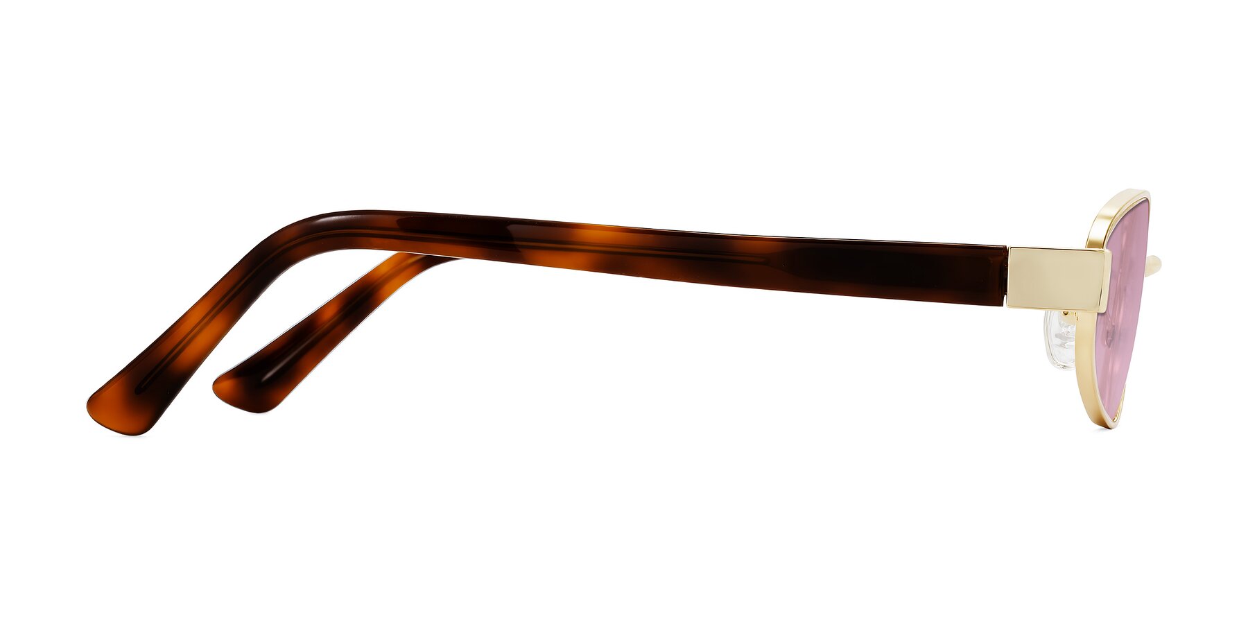 Side of Selby in Gold with Light Wine Tinted Lenses