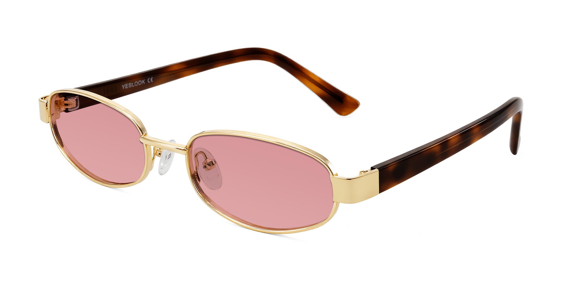 Angle of Selby in Gold with Medium Garnet Tinted Lenses