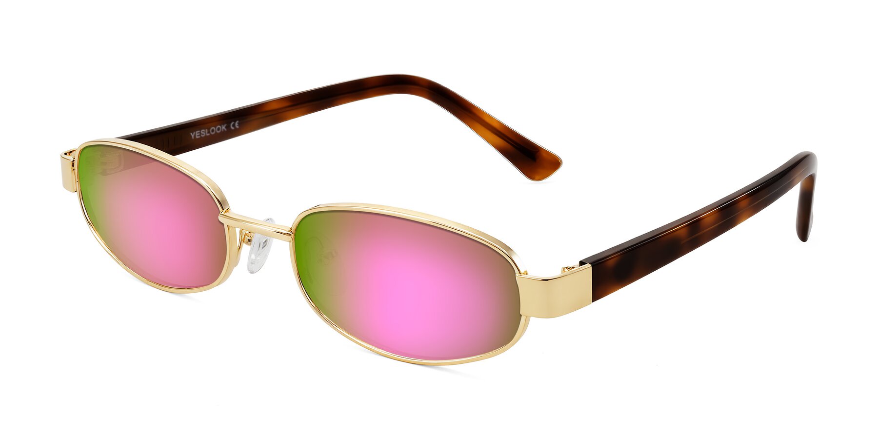 Angle of Selby in Gold with Pink Mirrored Lenses