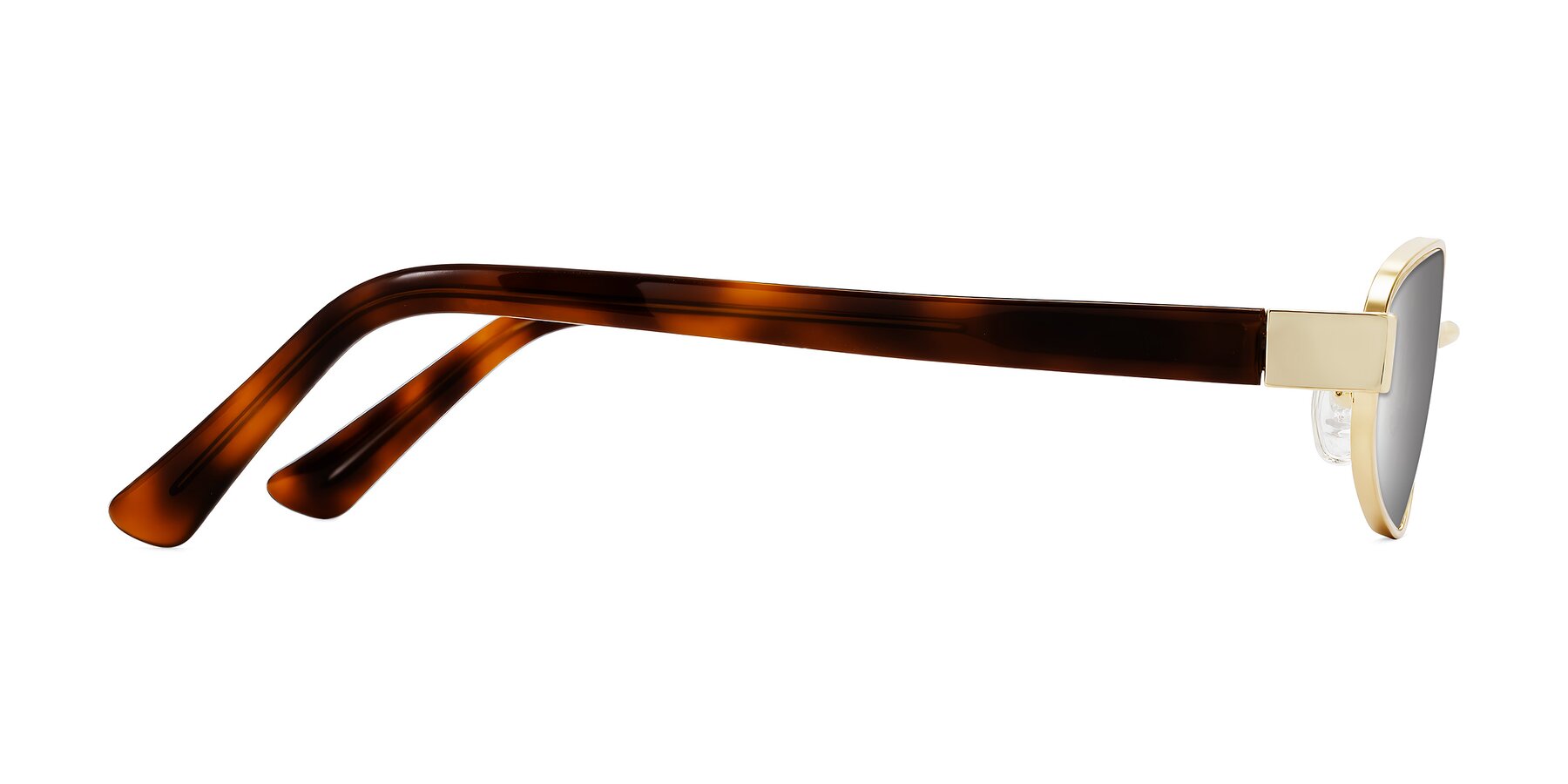 Side of Selby in Gold with Silver Mirrored Lenses