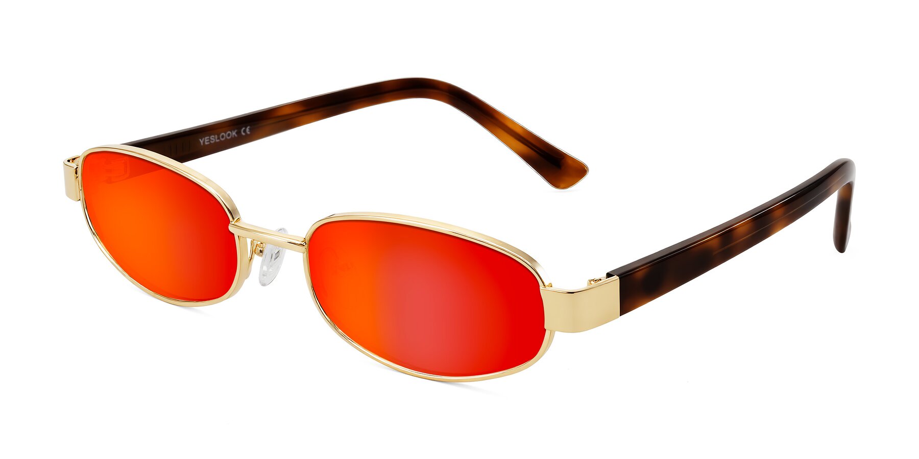 Angle of Selby in Gold with Red Gold Mirrored Lenses