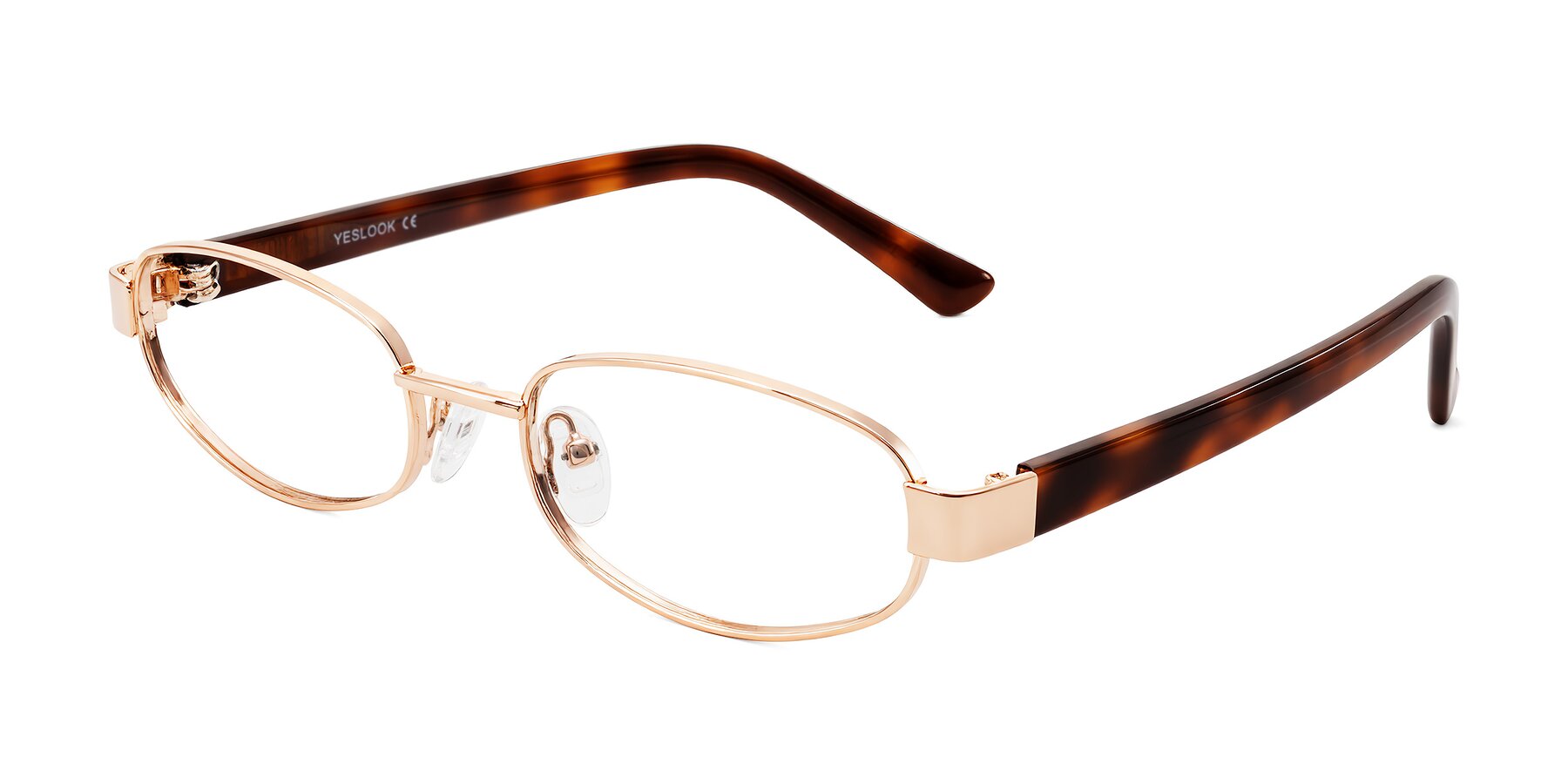 Angle of Selby in Rose Gold with Clear Blue Light Blocking Lenses