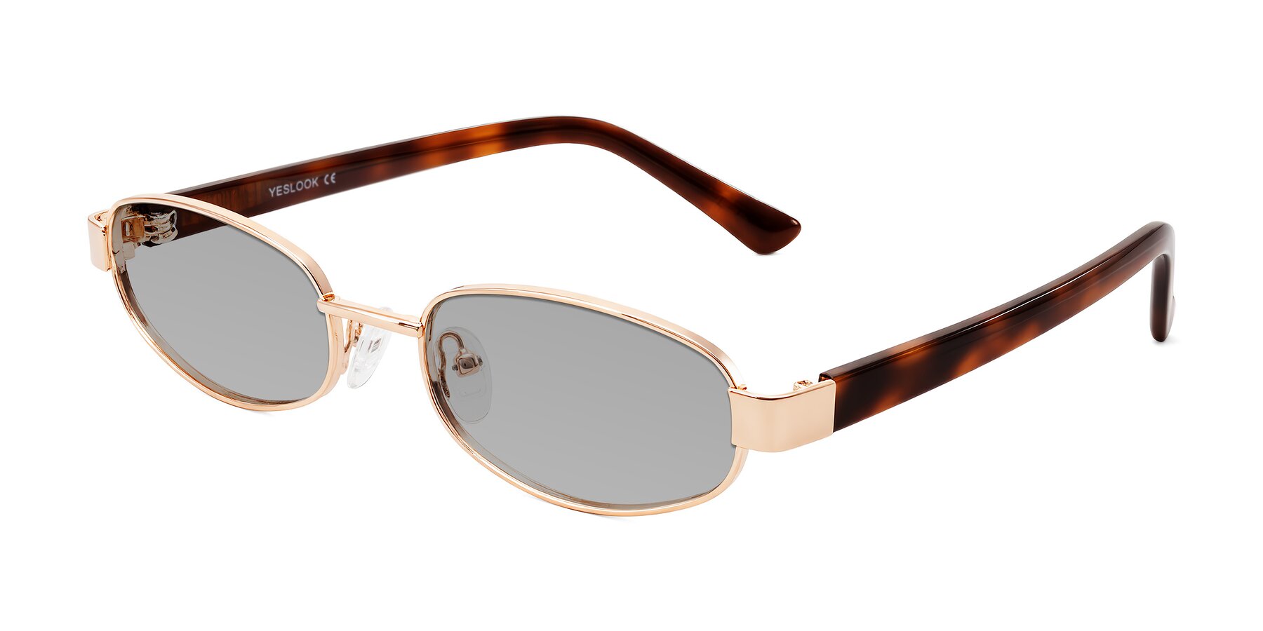 Angle of Selby in Rose Gold with Light Gray Tinted Lenses