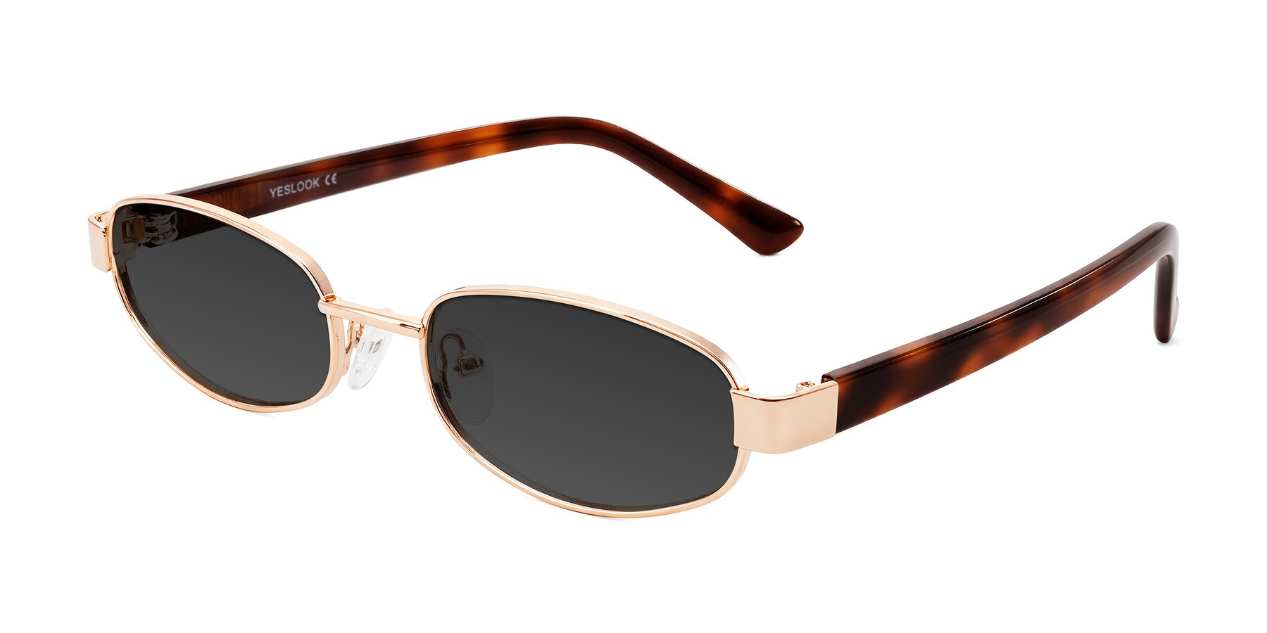 Angle of Selby in Rose Gold with Gray Tinted Lenses