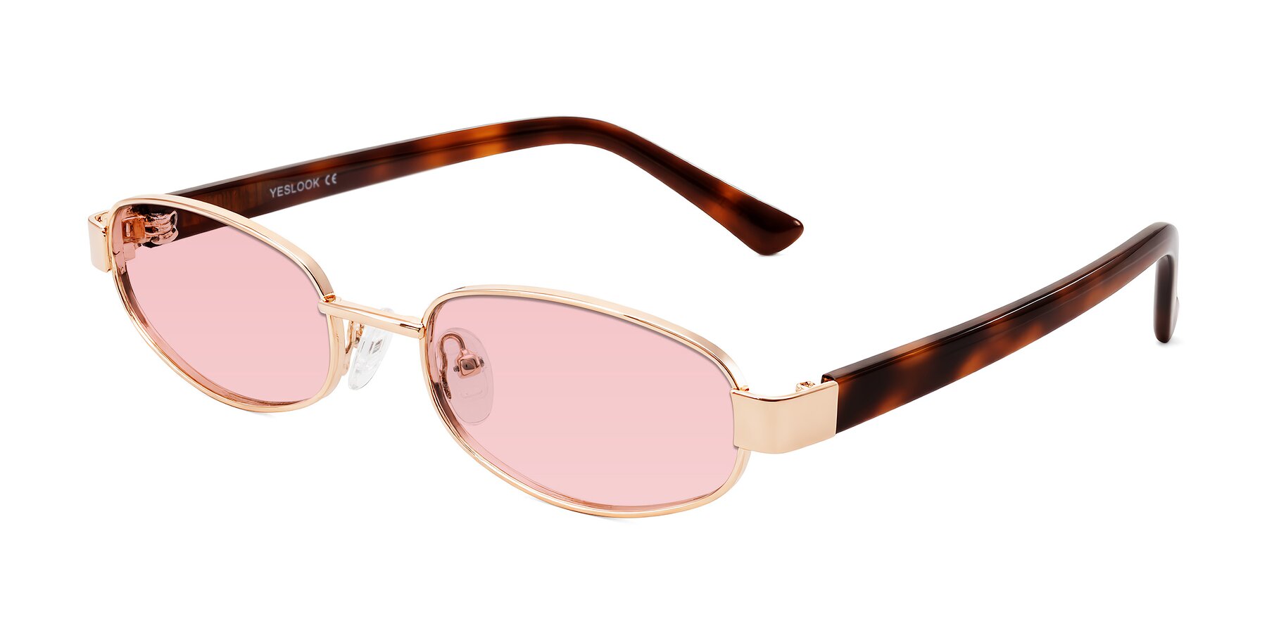 Angle of Selby in Rose Gold with Light Garnet Tinted Lenses