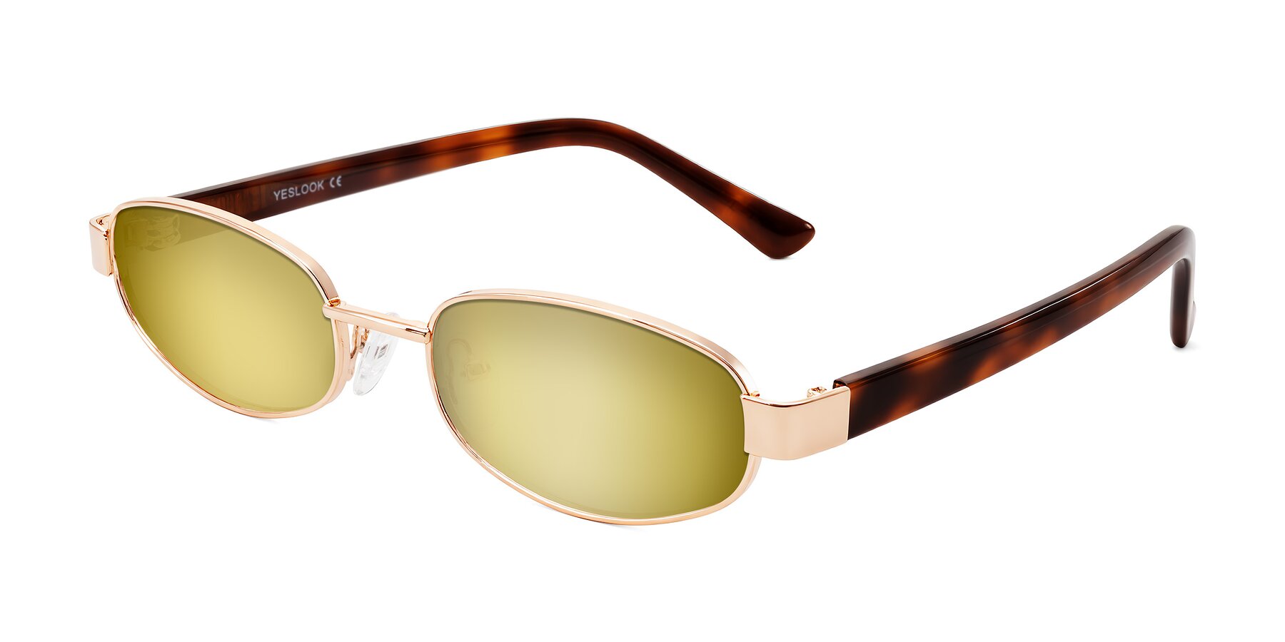 Angle of Selby in Rose Gold with Gold Mirrored Lenses