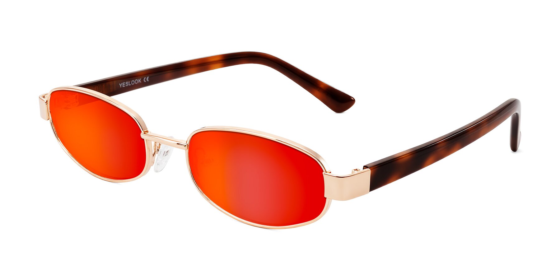 Angle of Selby in Rose Gold with Red Gold Mirrored Lenses