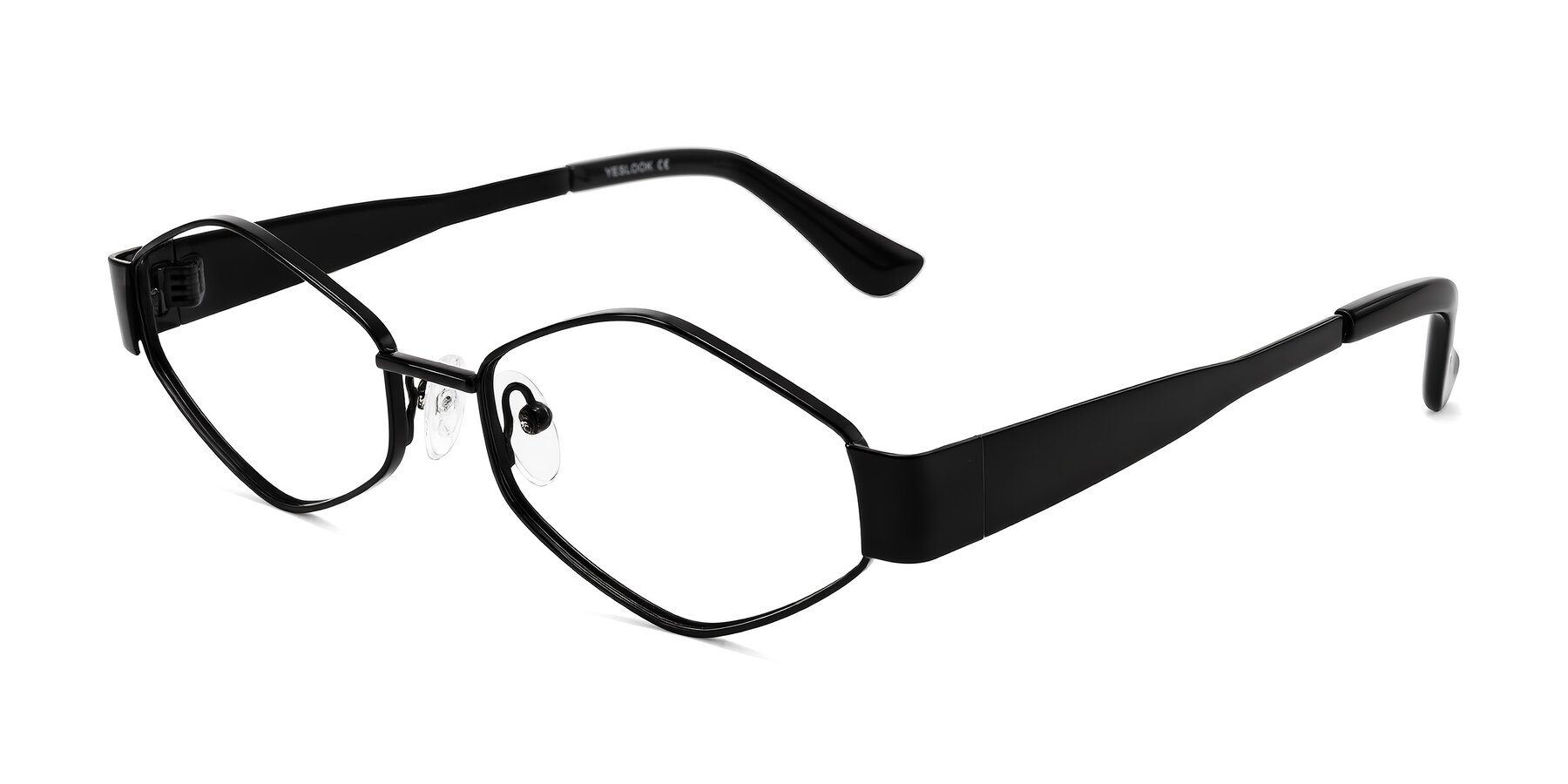 Angle of Midney in Black with Clear Reading Eyeglass Lenses