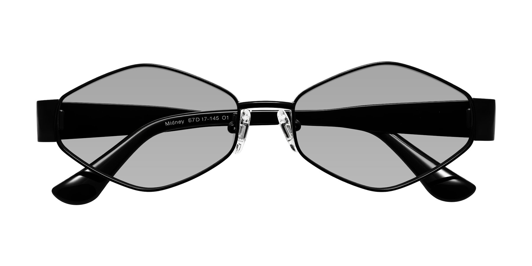 Folded Front of Midney in Black with Light Gray Tinted Lenses