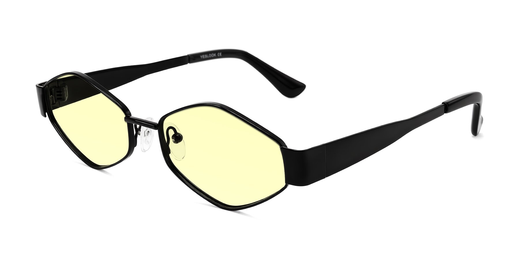 Angle of Midney in Black with Light Yellow Tinted Lenses