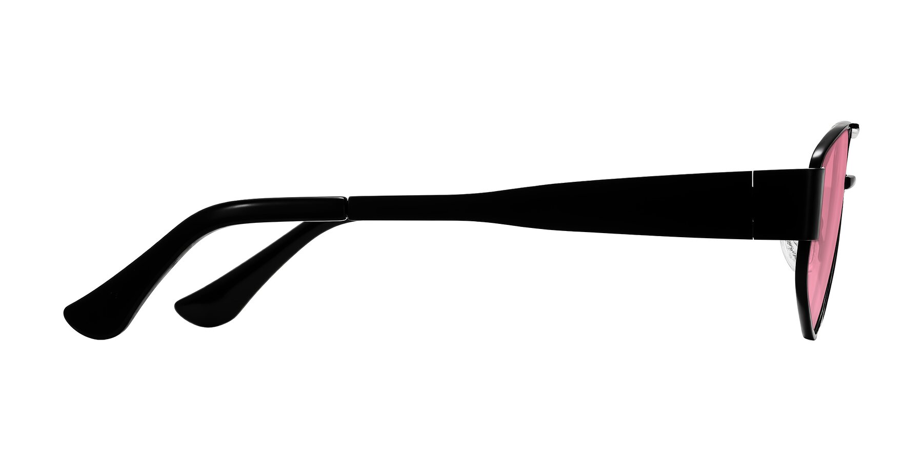 Side of Midney in Black with Pink Tinted Lenses