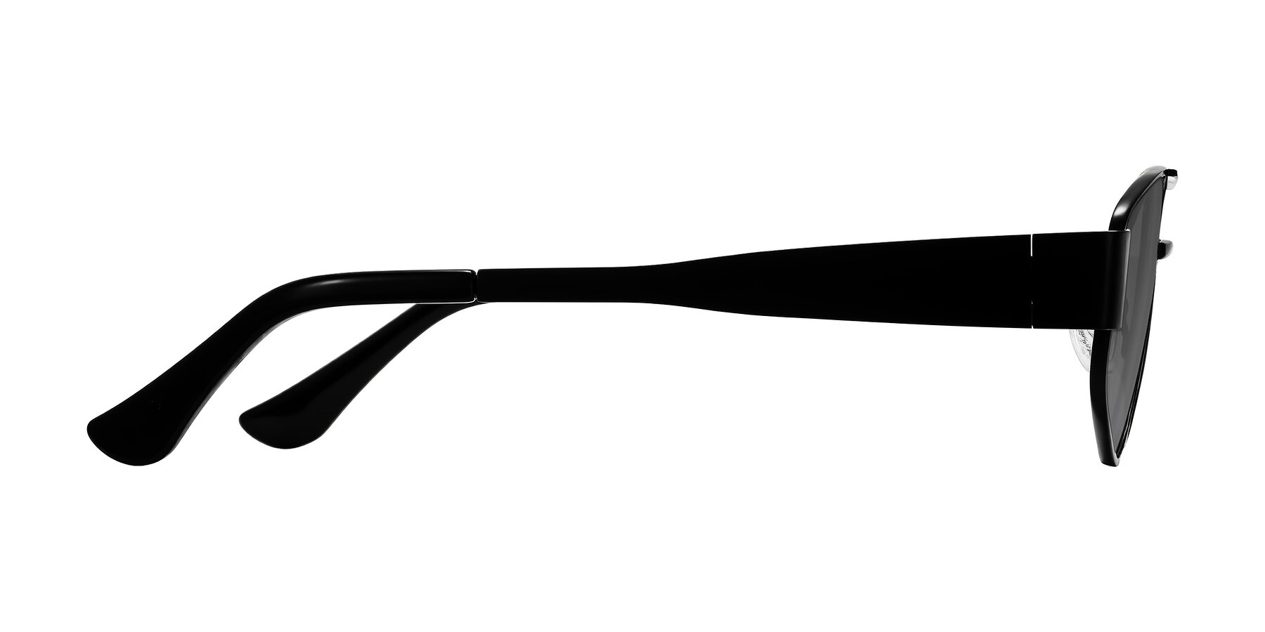 Side of Midney in Black with Medium Gray Tinted Lenses