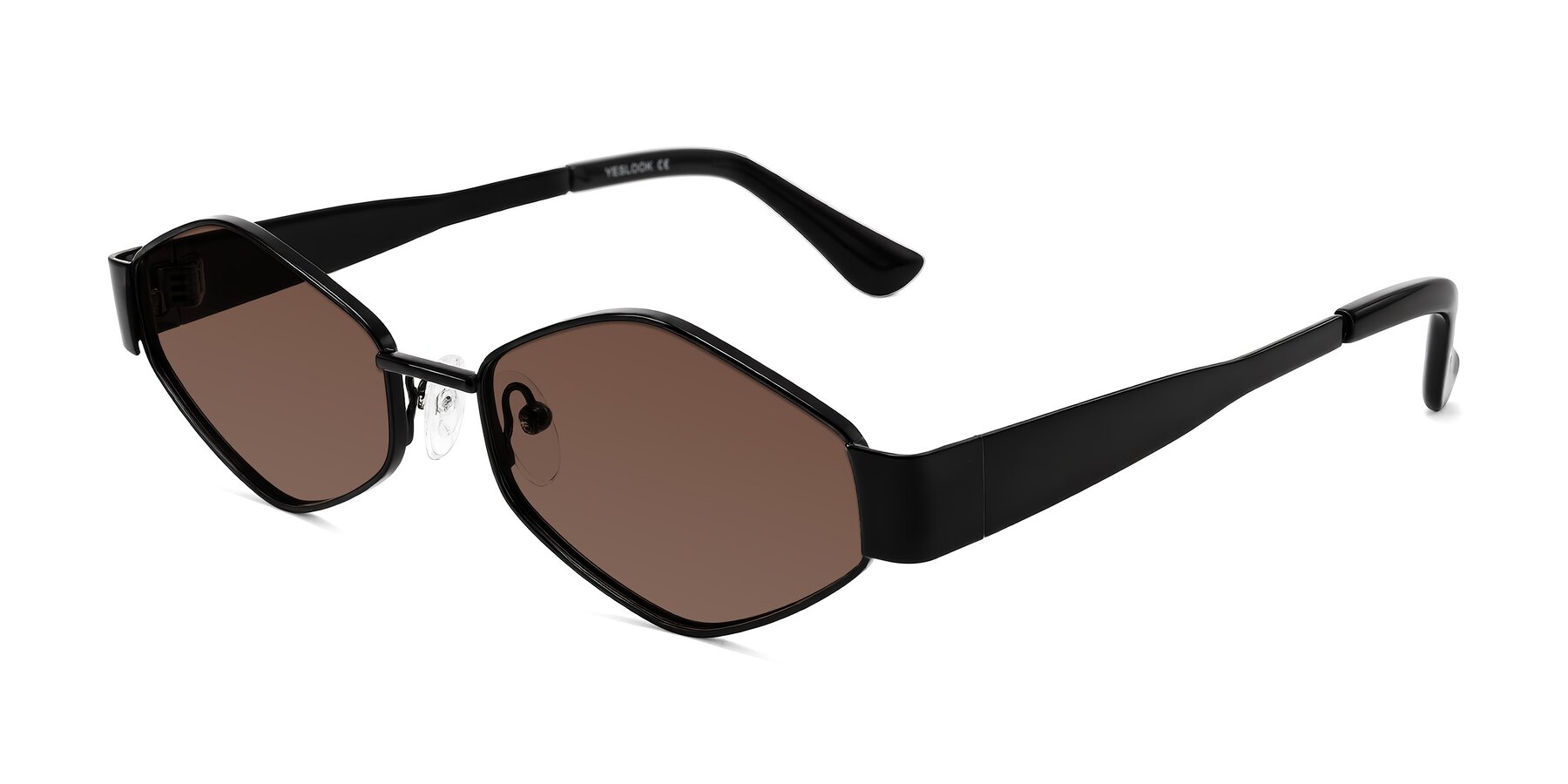 Angle of Midney in Black with Brown Tinted Lenses
