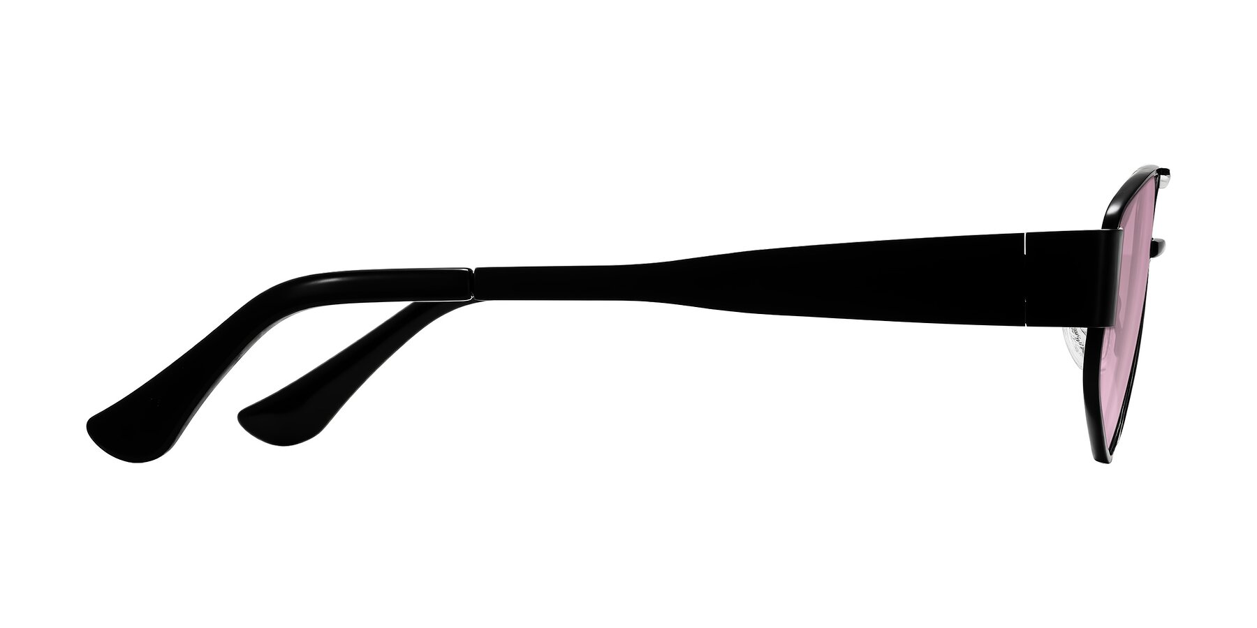 Side of Midney in Black with Light Wine Tinted Lenses