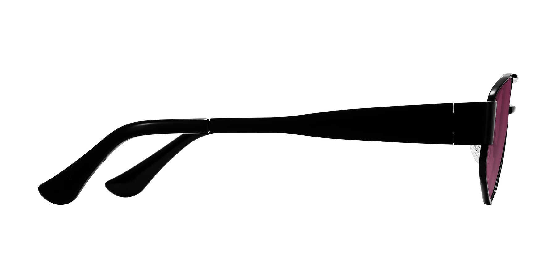 Side of Midney in Black with Wine Tinted Lenses