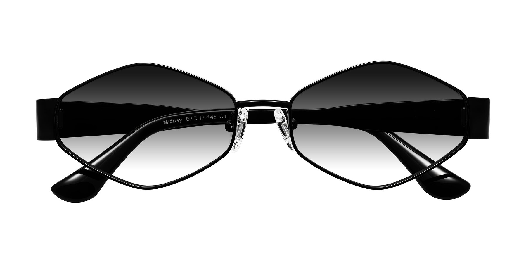 Folded Front of Midney in Black with Gray Gradient Lenses