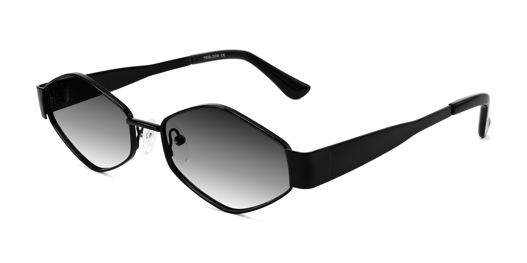 Angle of Midney in Black with Gray Gradient Lenses