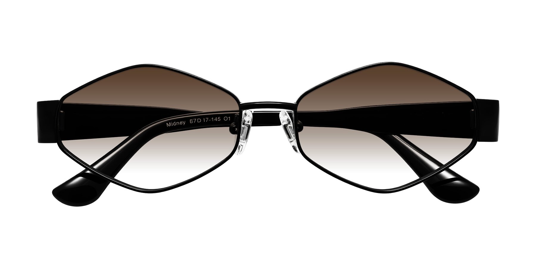 Folded Front of Midney in Black with Brown Gradient Lenses