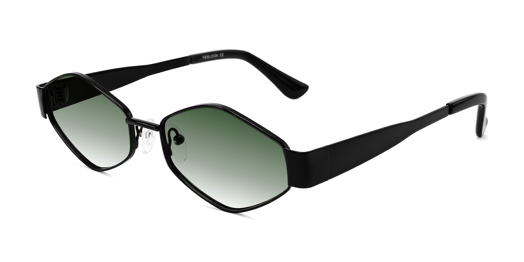 Angle of Midney in Black with Green Gradient Lenses