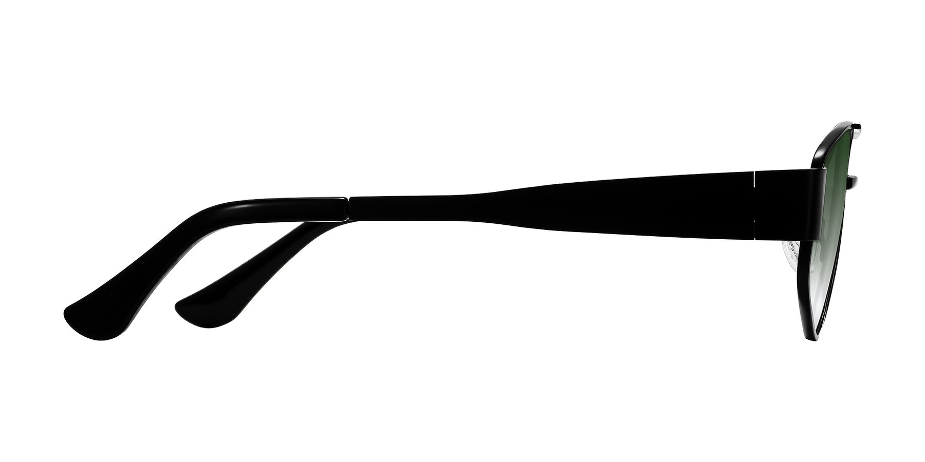 Side of Midney in Black with Green Gradient Lenses
