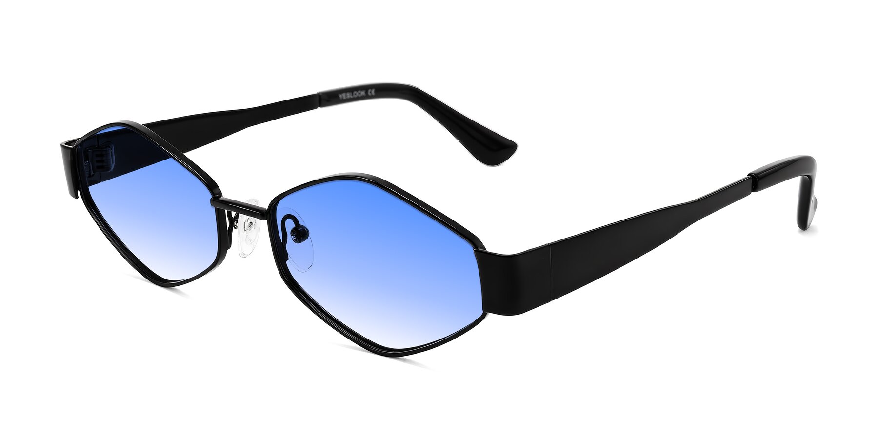 Angle of Midney in Black with Blue Gradient Lenses