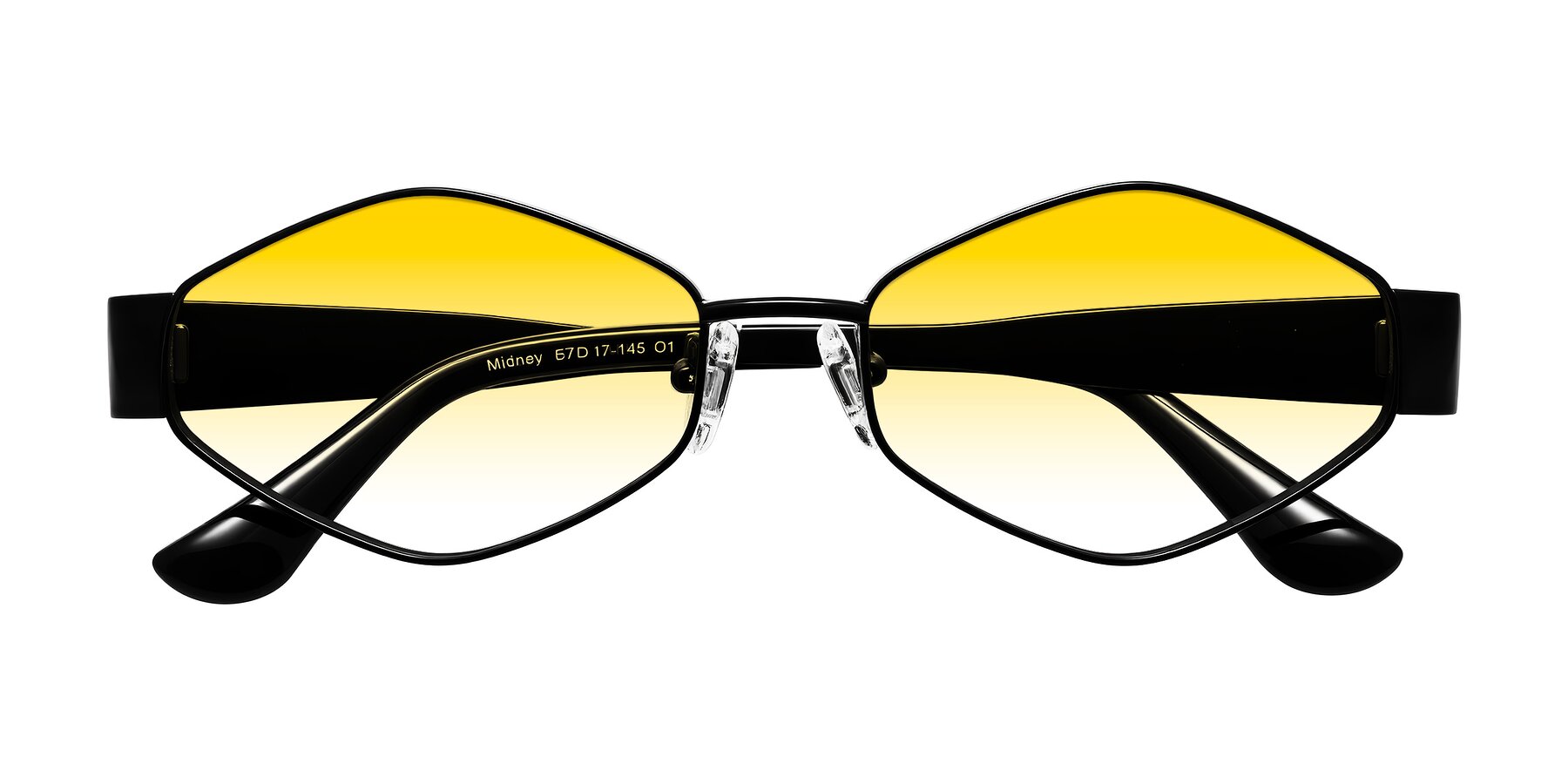 Folded Front of Midney in Black with Yellow Gradient Lenses