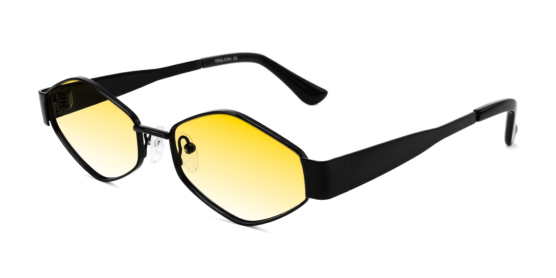 Angle of Midney in Black with Yellow Gradient Lenses