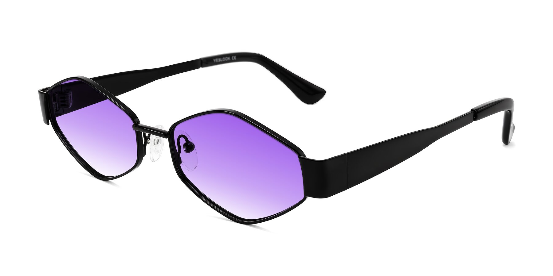 Angle of Midney in Black with Purple Gradient Lenses