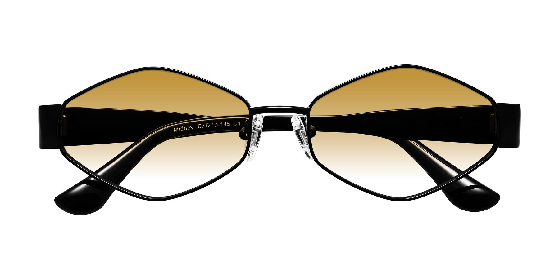 Folded Front of Midney in Black with Champagne Gradient Lenses
