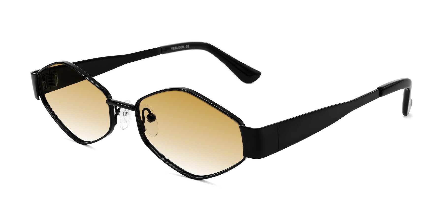 Angle of Midney in Black with Champagne Gradient Lenses