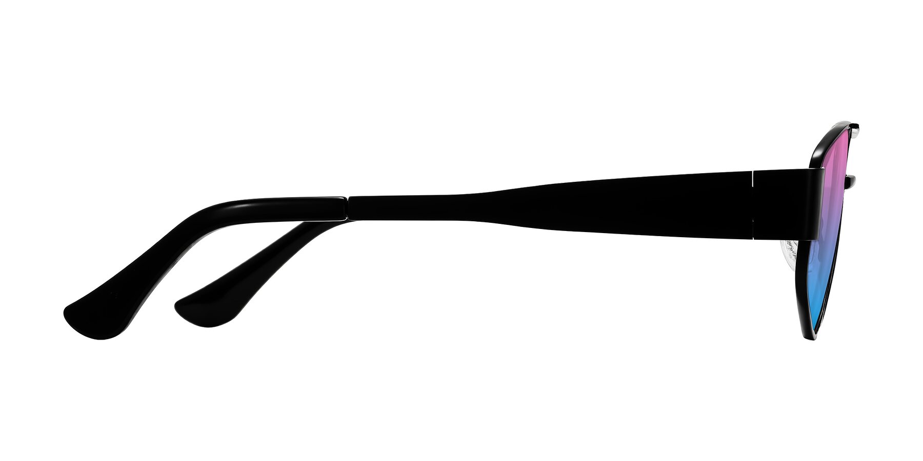 Side of Midney in Black with Pink / Blue Gradient Lenses
