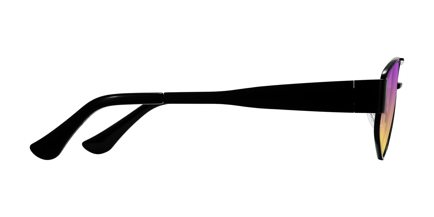 Side of Midney in Black with Purple / Yellow Gradient Lenses