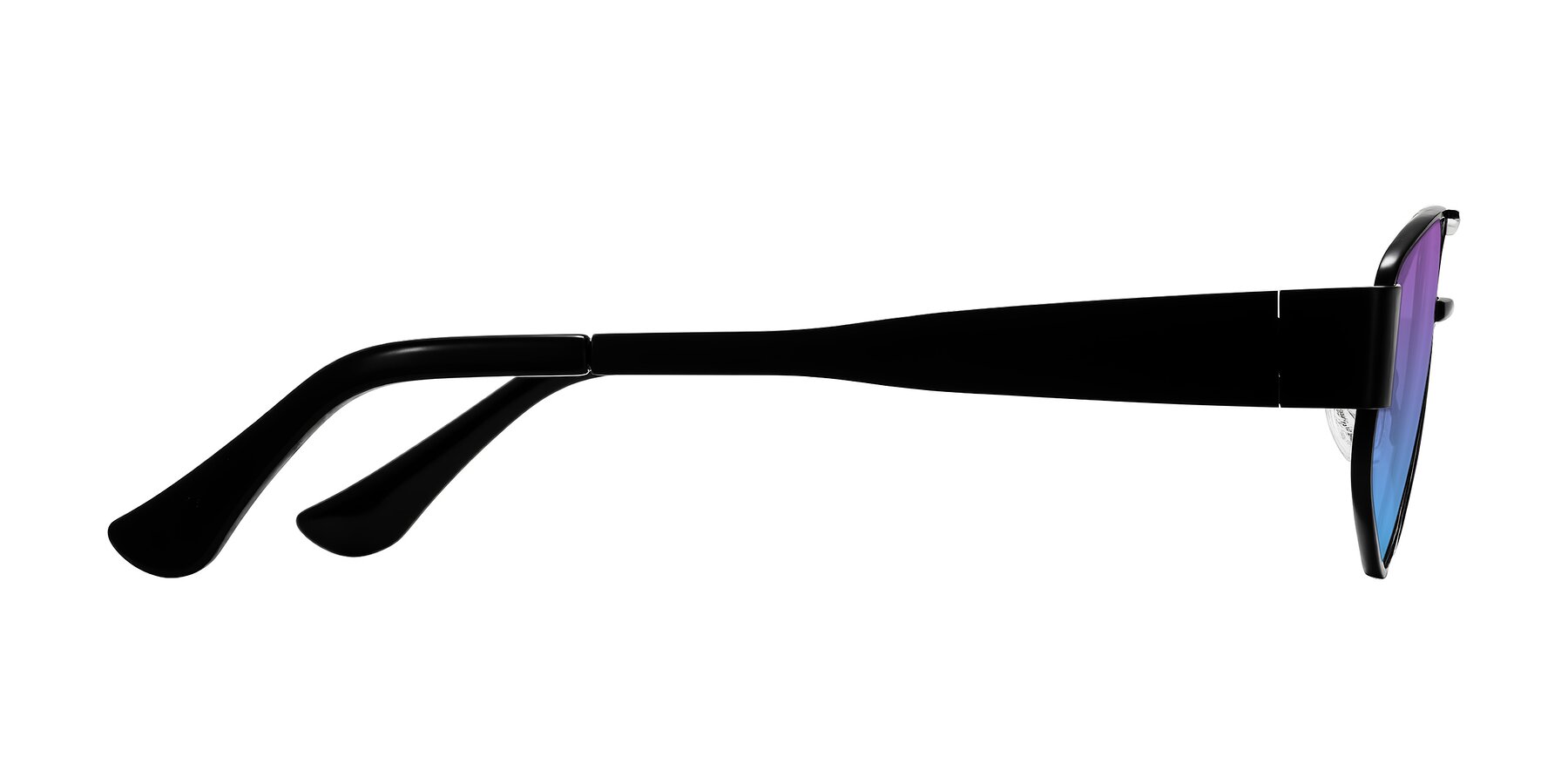 Side of Midney in Black with Purple / Blue Gradient Lenses
