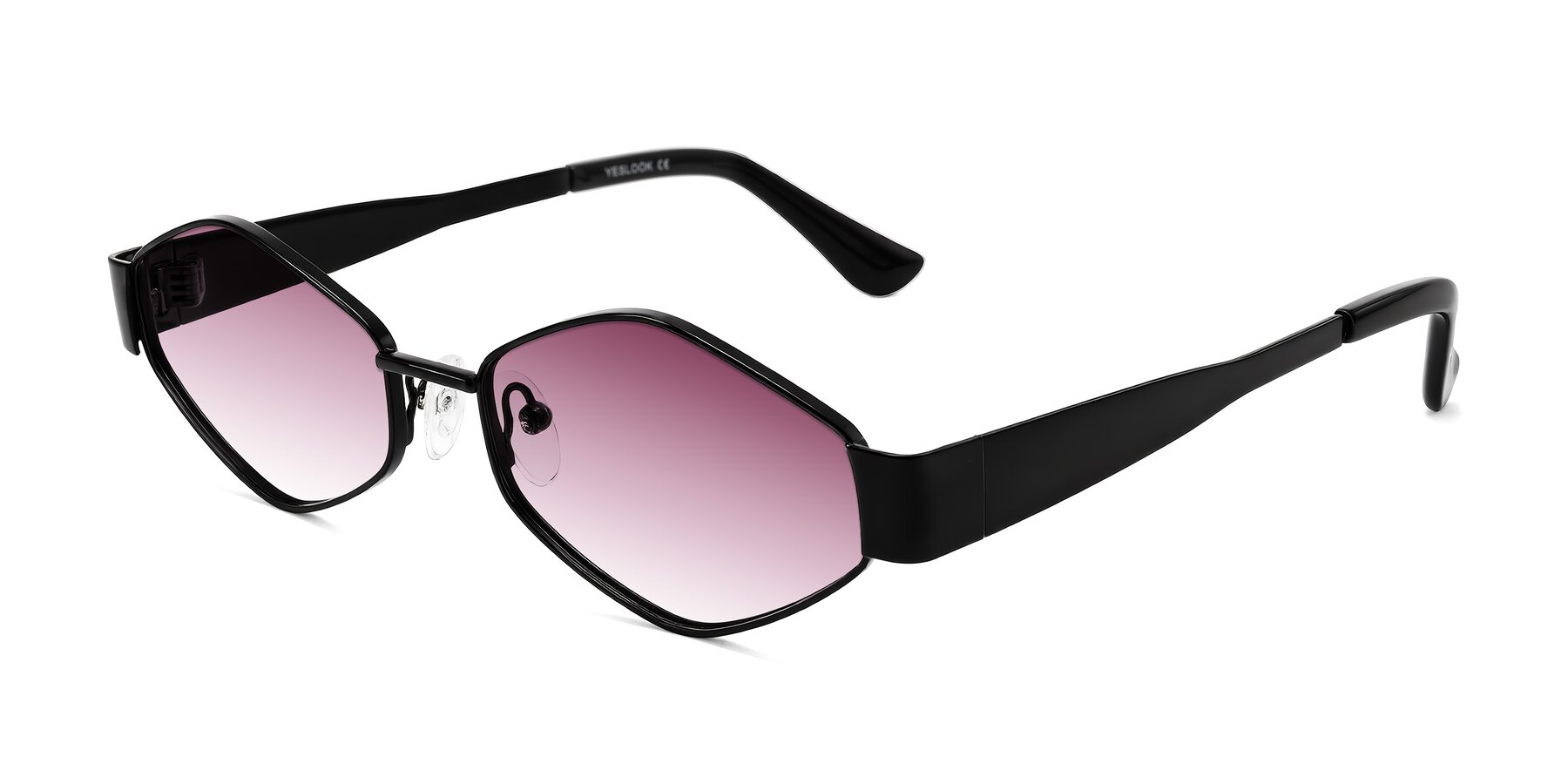 Angle of Midney in Black with Wine Gradient Lenses