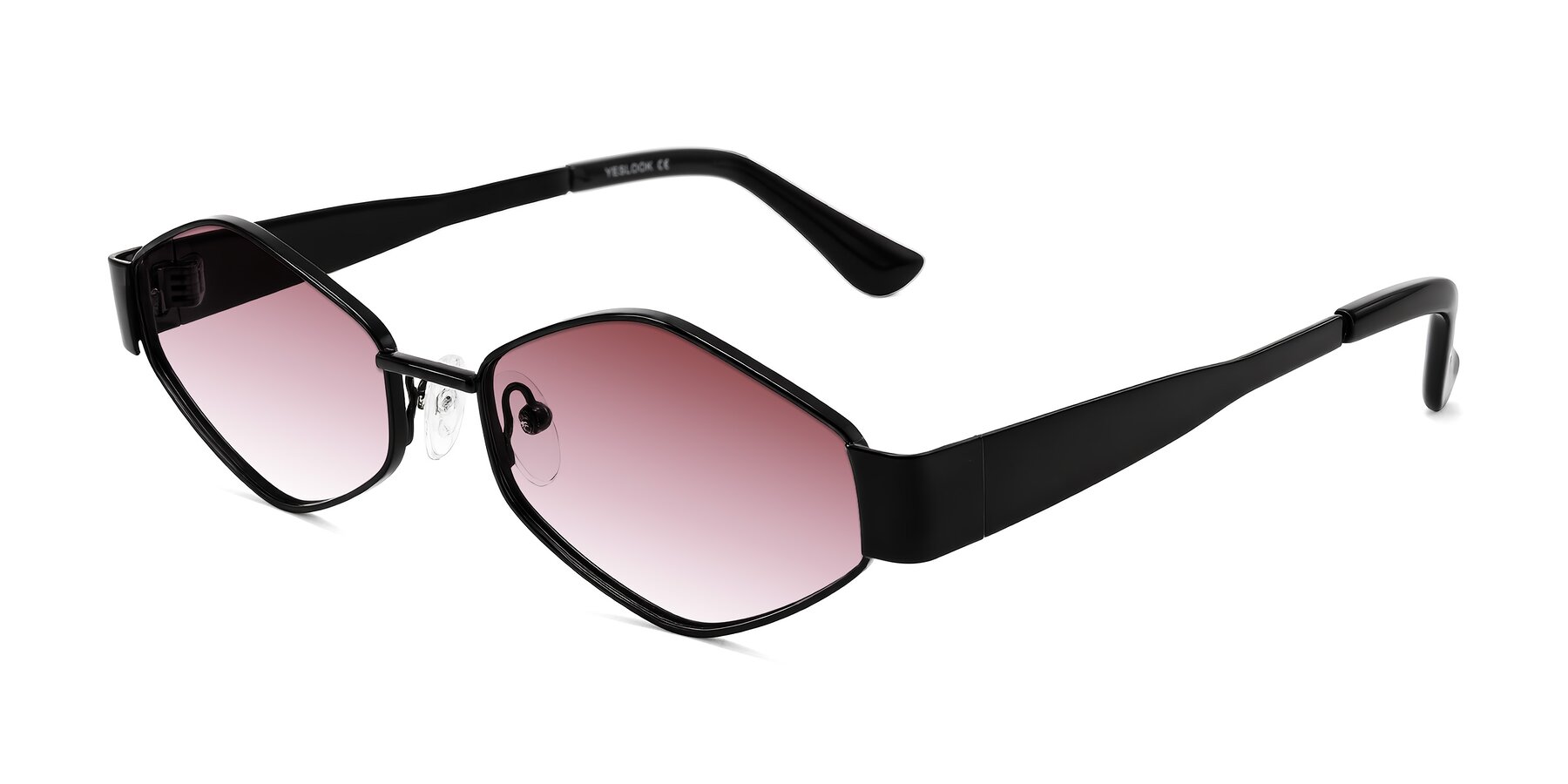 Angle of Midney in Black with Garnet Gradient Lenses