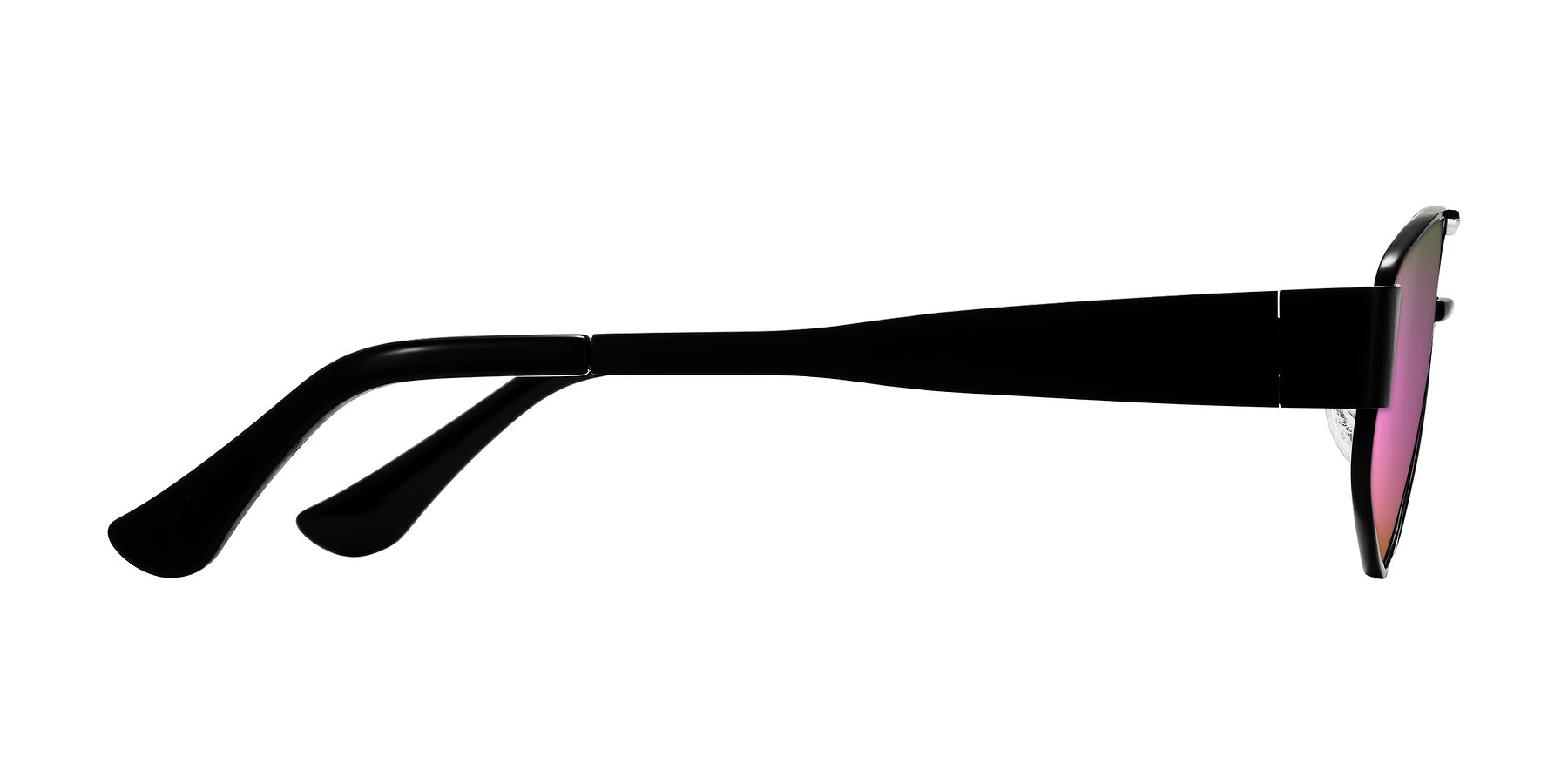 Side of Midney in Black with Pink Mirrored Lenses