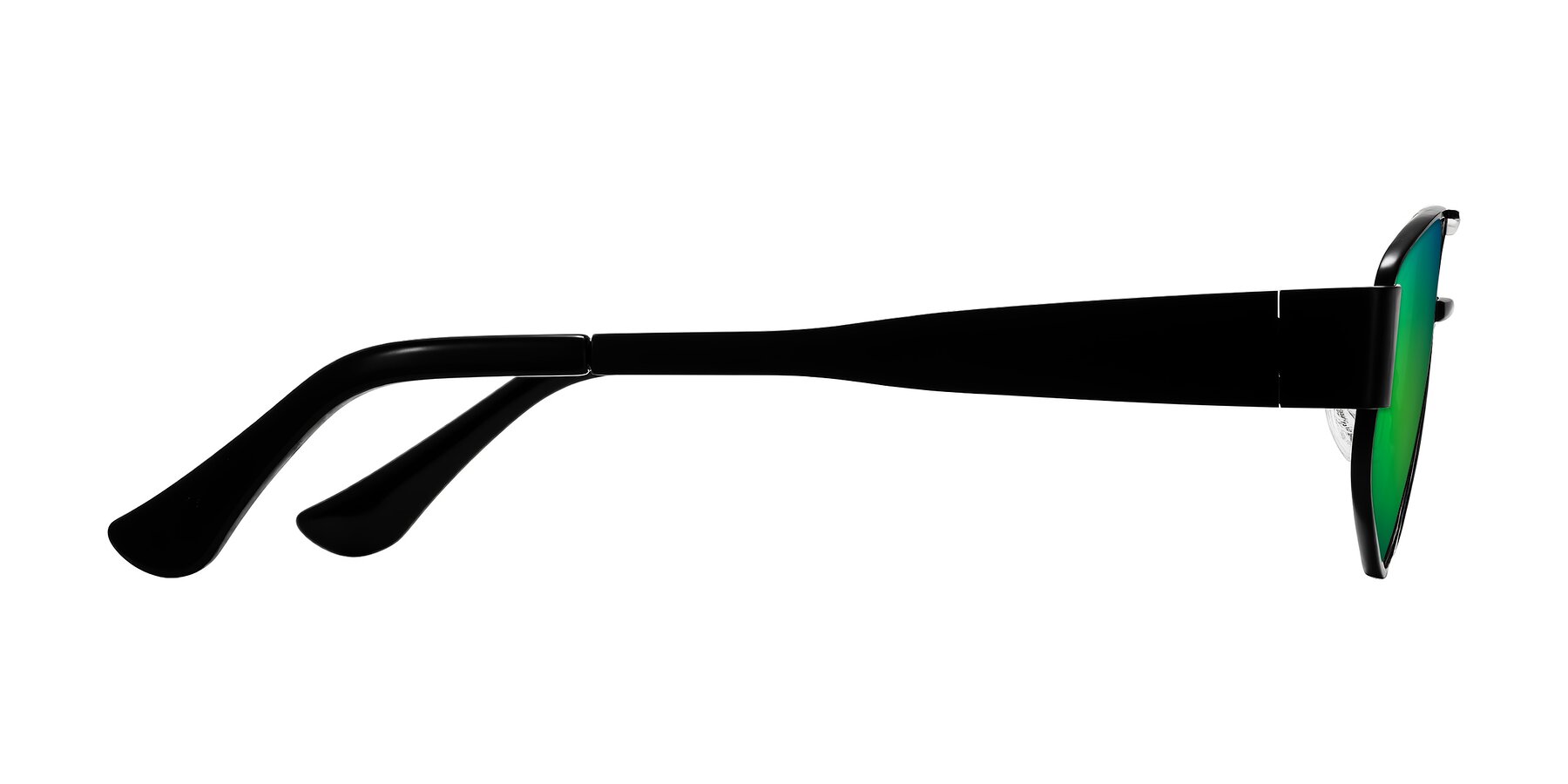 Side of Midney in Black with Green Mirrored Lenses