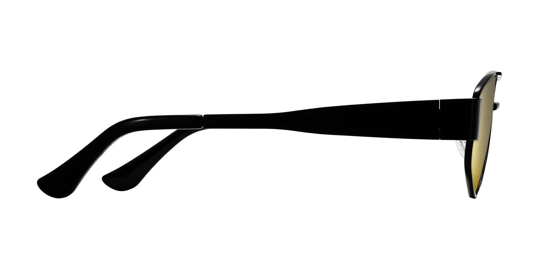 Side of Midney in Black with Gold Mirrored Lenses