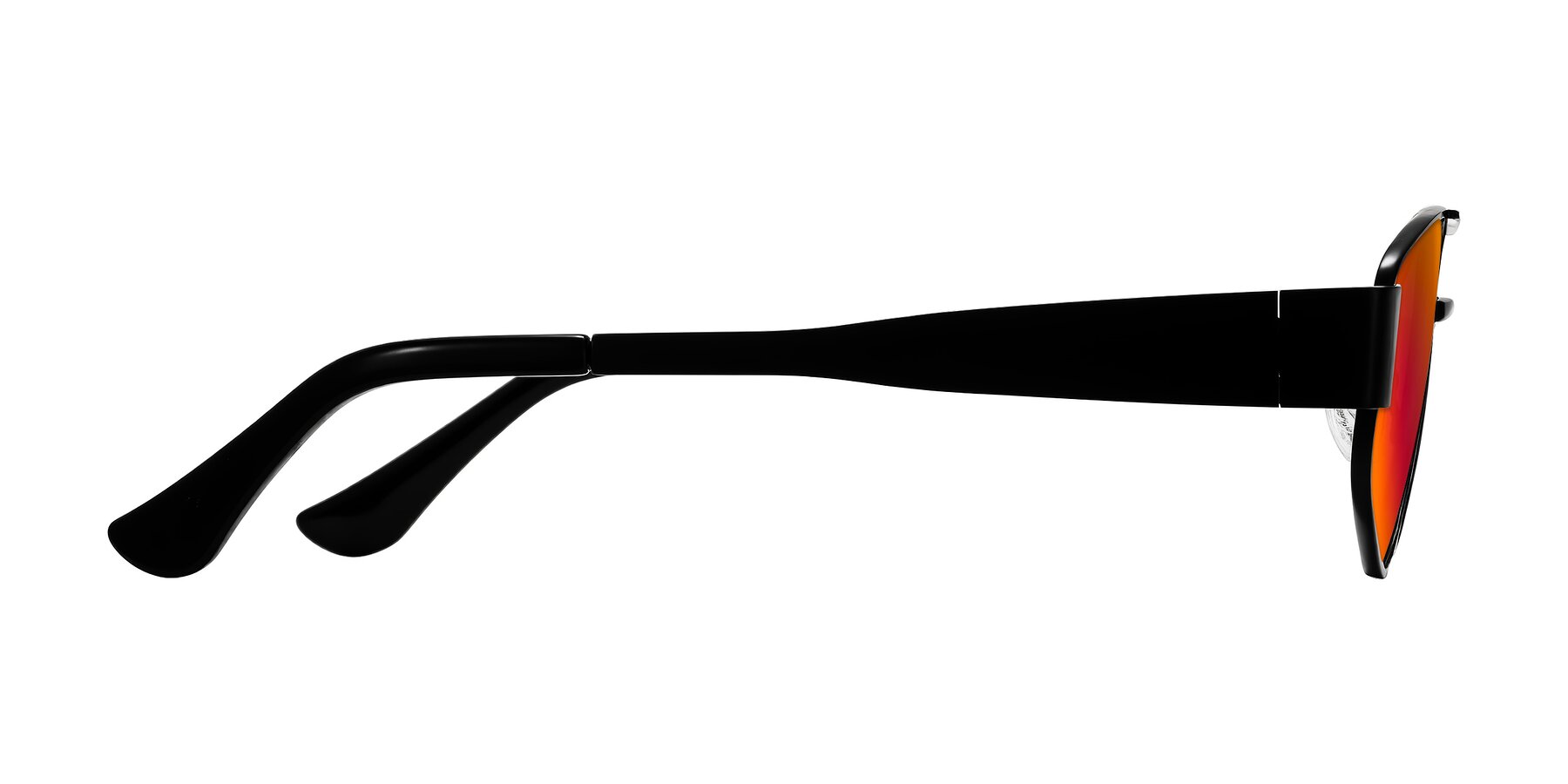 Side of Midney in Black with Red Gold Mirrored Lenses
