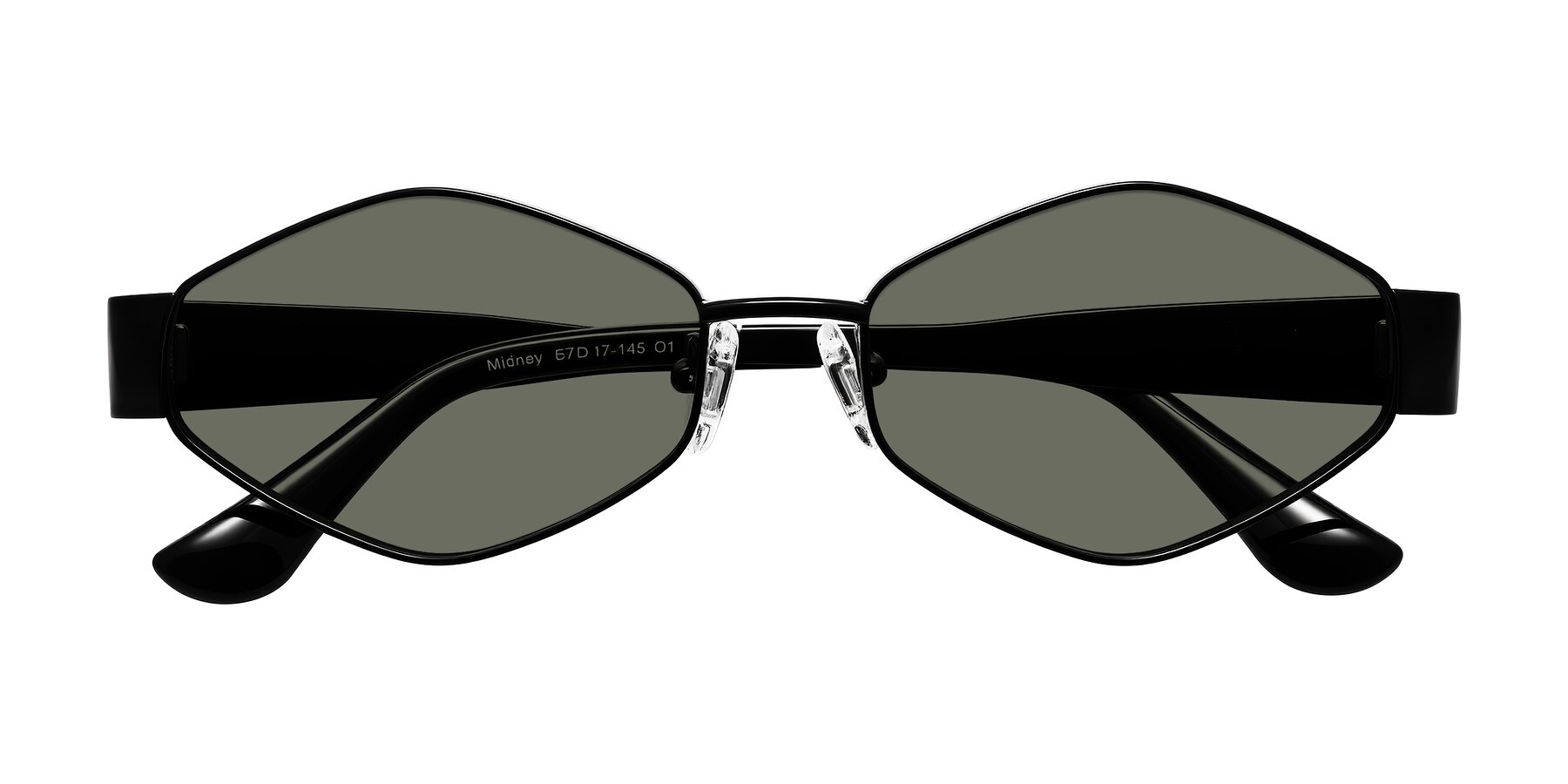 Folded Front of Midney in Black with Gray Polarized Lenses
