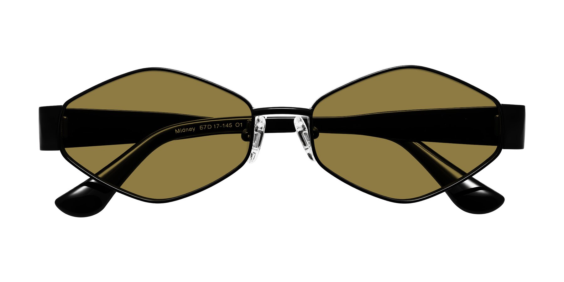 Folded Front of Midney in Black with Brown Polarized Lenses
