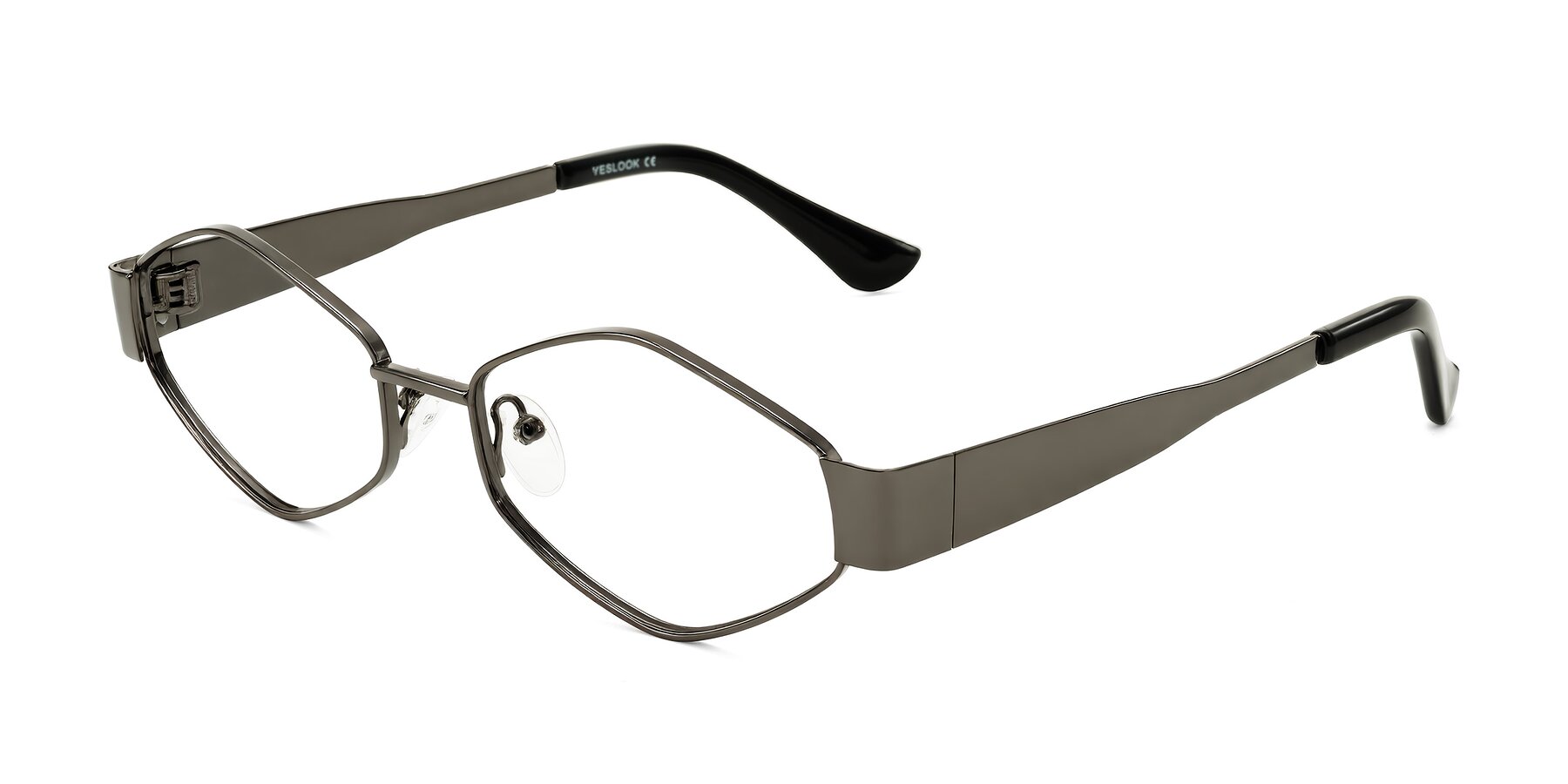 Angle of Midney in Gunmetal with Clear Eyeglass Lenses