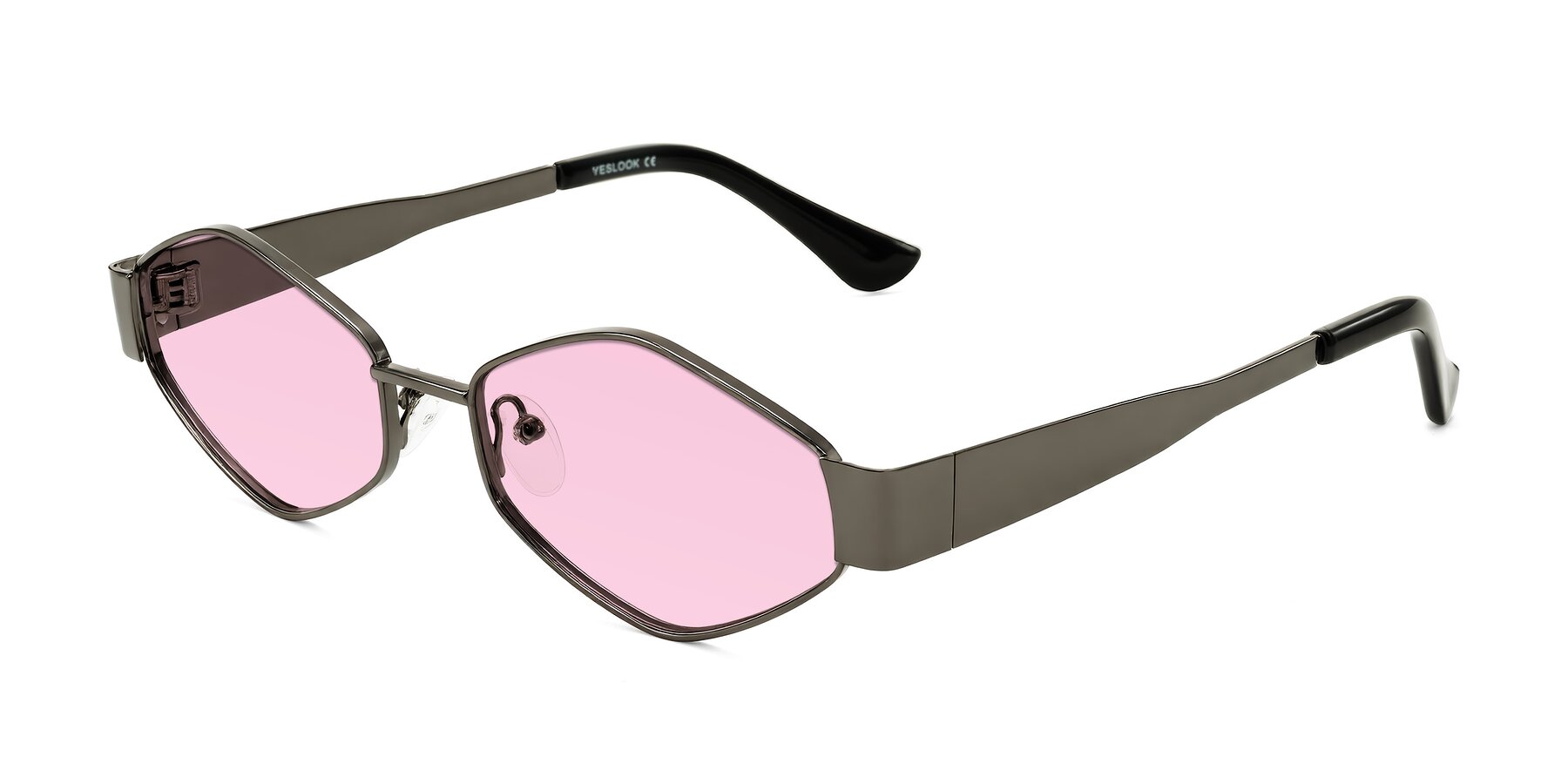 Angle of Midney in Gunmetal with Light Pink Tinted Lenses